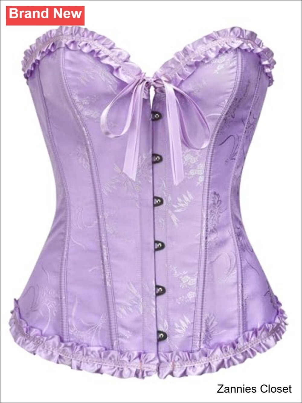 ✨ 14-Bone Overbust Corset Top Lace Up Bustier Hourglass Silhouette